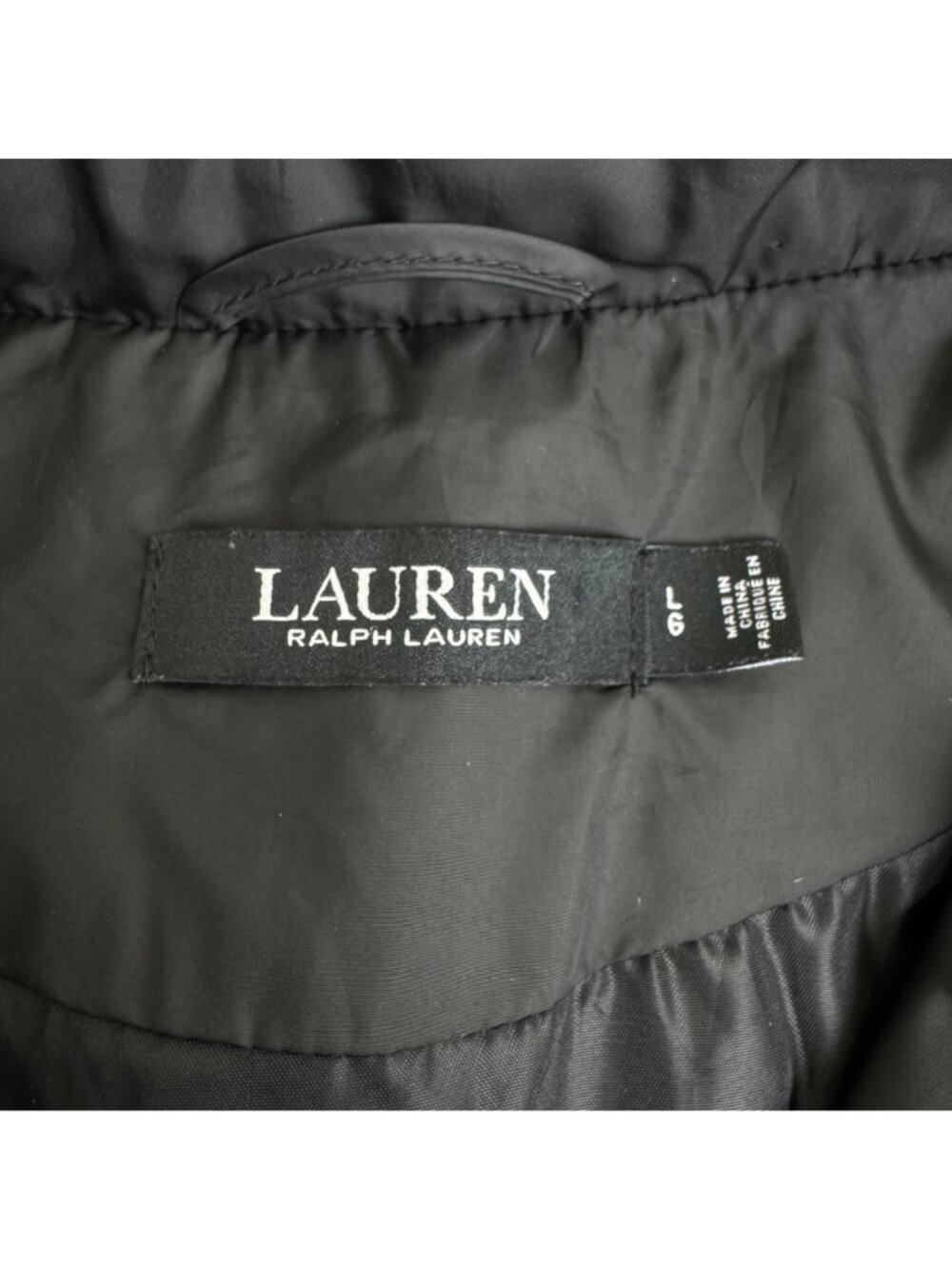 Ralph Lauren Quilted Vest Black RLL Crest Patch Diamond Quilt Womens L 84922T - Picture 6 of 13